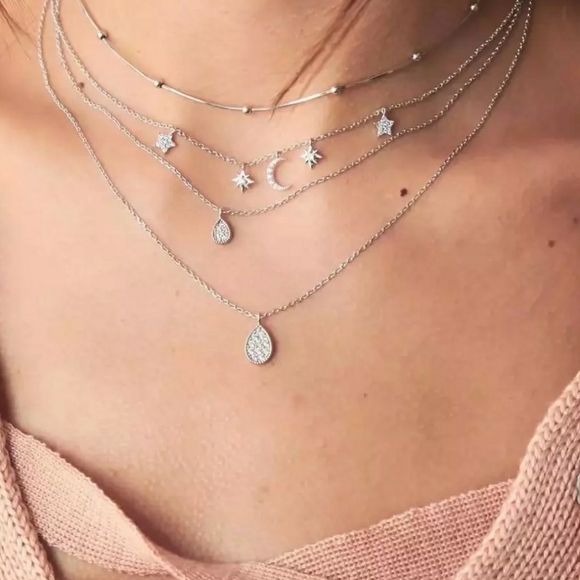 BOHO STYLE MULTI LAYERED NECKLACE - Picture 2 of 2